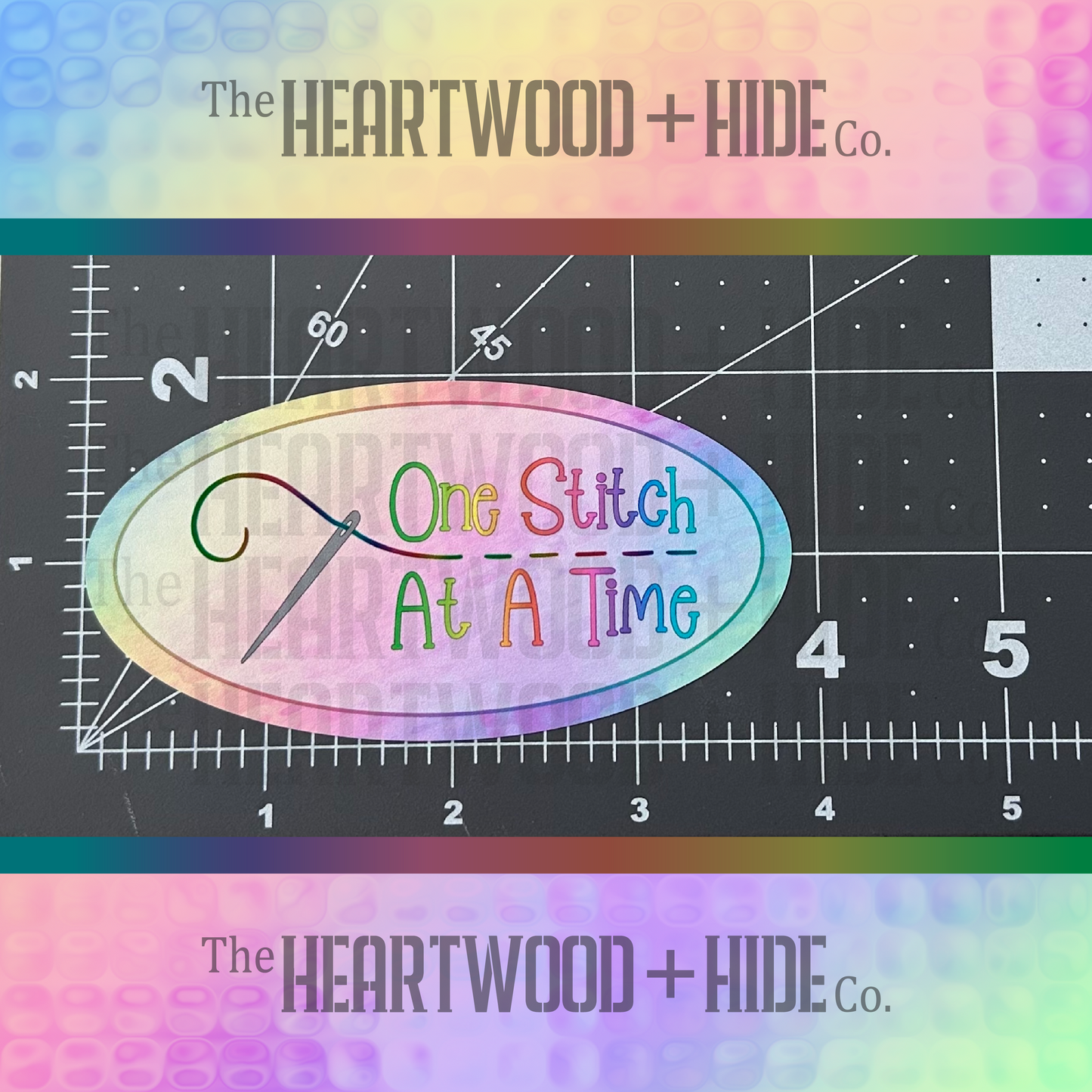 "One Stitch At A Time" - Repositionable Vinyl Decal (Sticker)