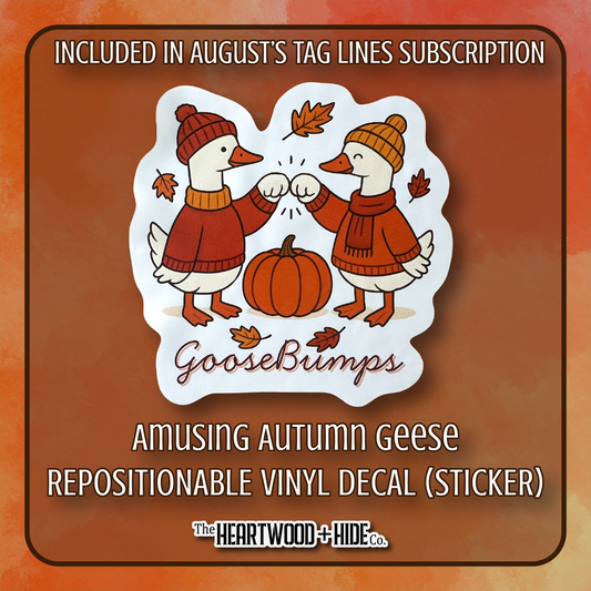 "Amusing Autumn Geese" - Repositionable Vinyl Decal (Sticker) [TL '25 August]