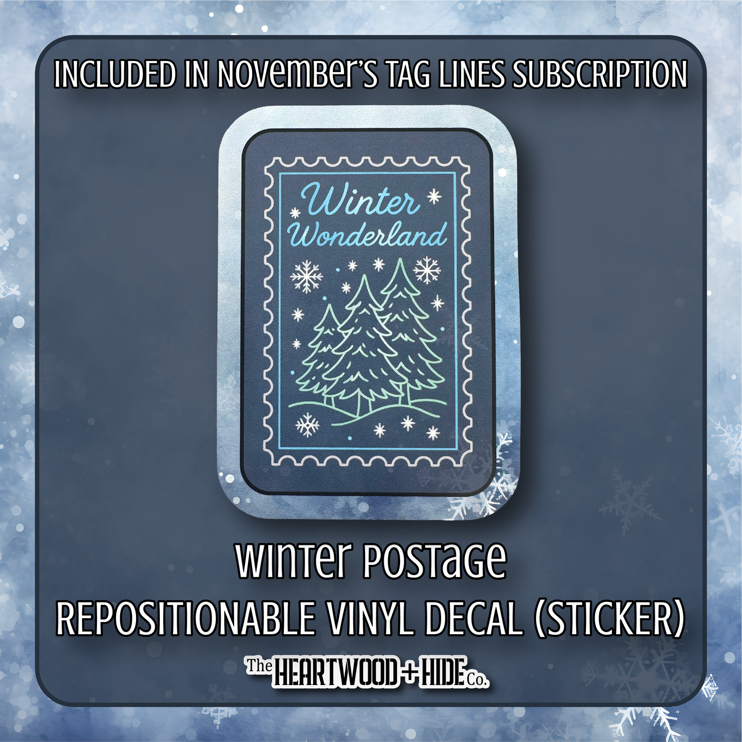 "Winter Postage" - Repositionable Vinyl Decal (Sticker) [TL '25 November]