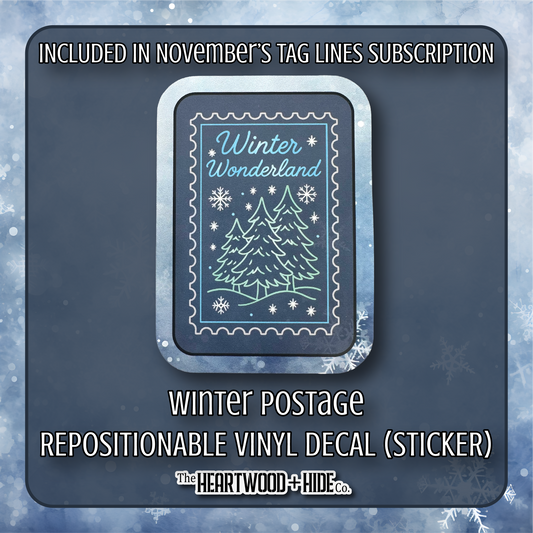 "Winter Postage" - Repositionable Vinyl Decal (Sticker) [TL '25 November]