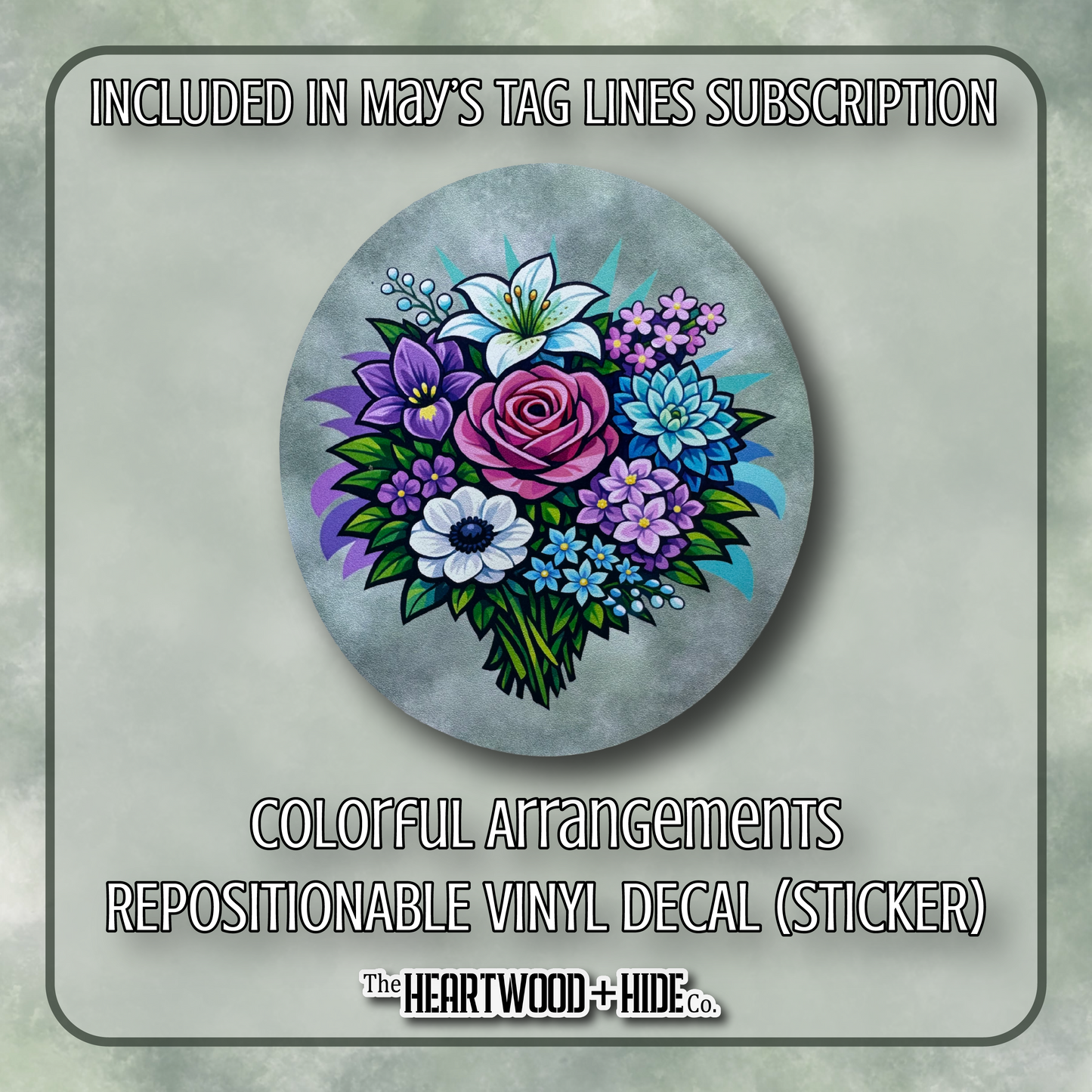 "Colorful Arrangements" - Repositionable Vinyl Decal (Sticker) [TL '26 May]