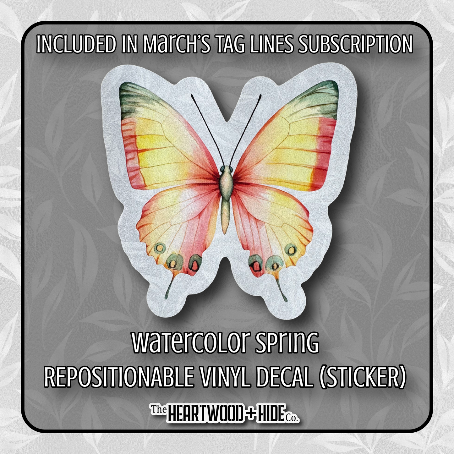 "Watercolor Spring" - Repositionable Vinyl Decal (Sticker) [TL '26 March]