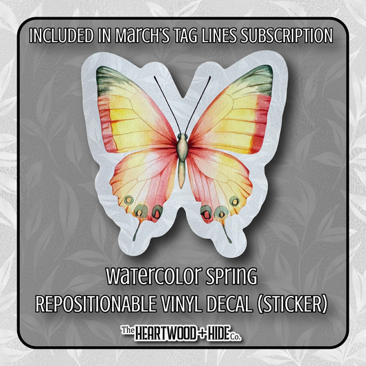 "Watercolor Spring" - Repositionable Vinyl Decal (Sticker) [TL '26 March]
