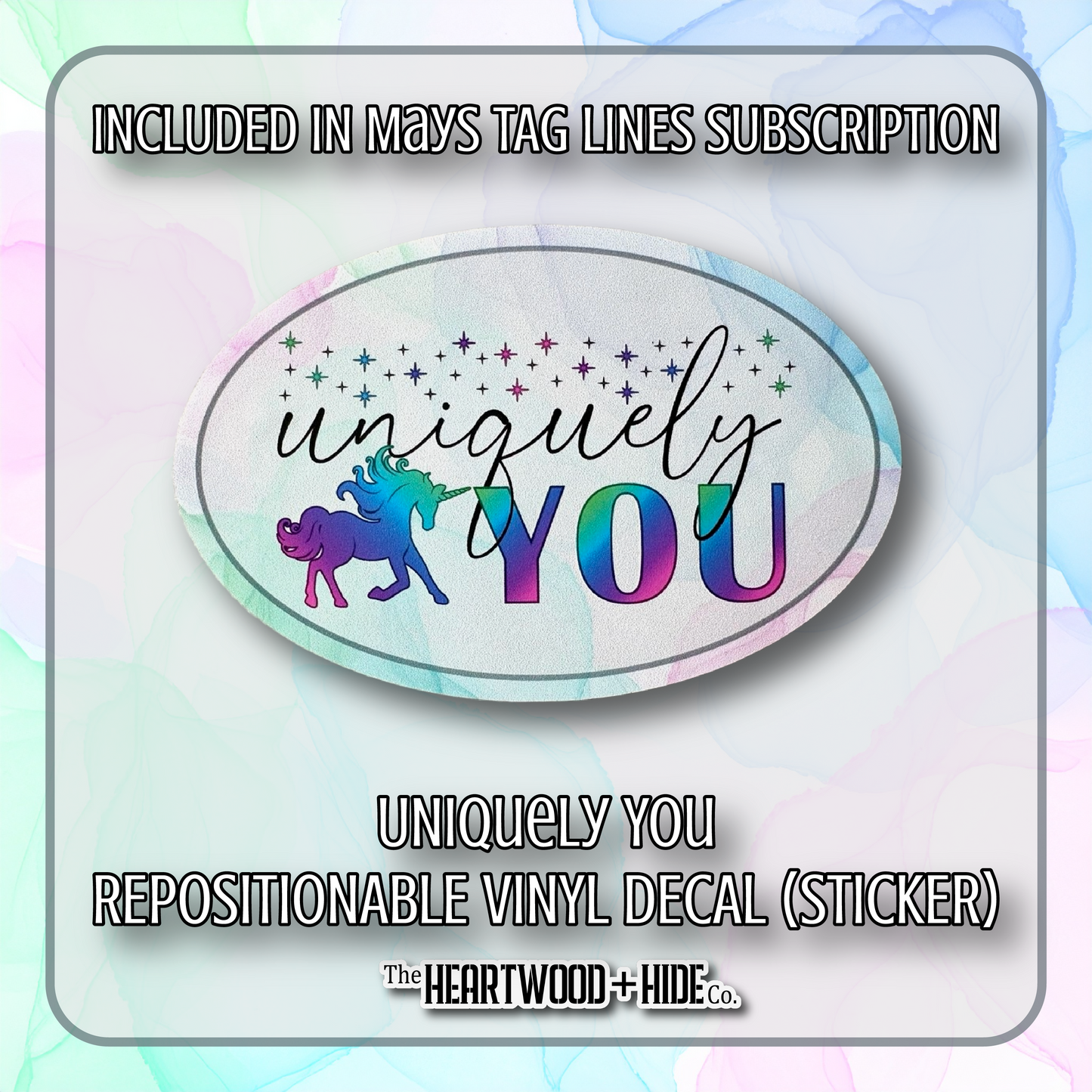 "Uniquely You" - Repositionable Vinyl Decal (Sticker) [TL '25 May]
