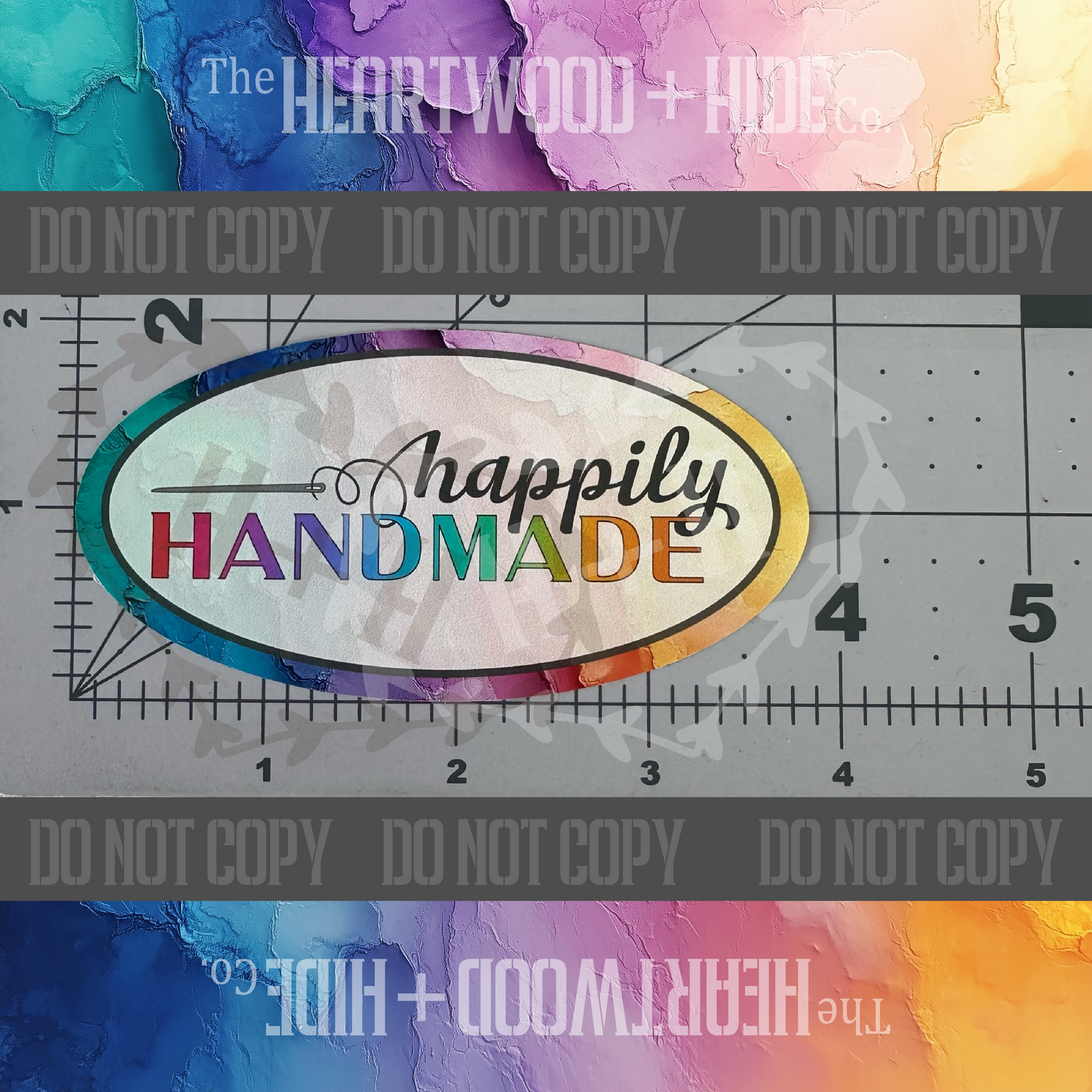 "Happily Handmade" - Repositionable Vinyl Decal (Sticker) [TL October]