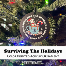 Load image into Gallery viewer, Color Printed Acrylic Ornament - Surviving A Meltdown - Matte Black Acrylic
