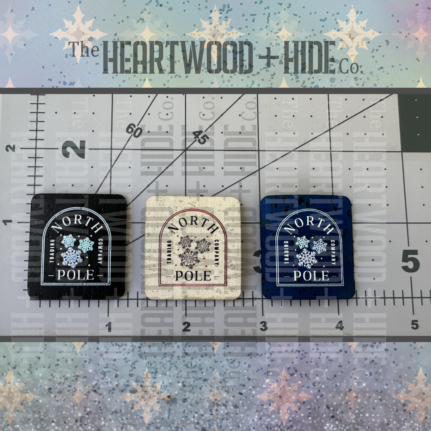 "North Pole Trade Co" Color Printed Cork Tags (6 Pack)