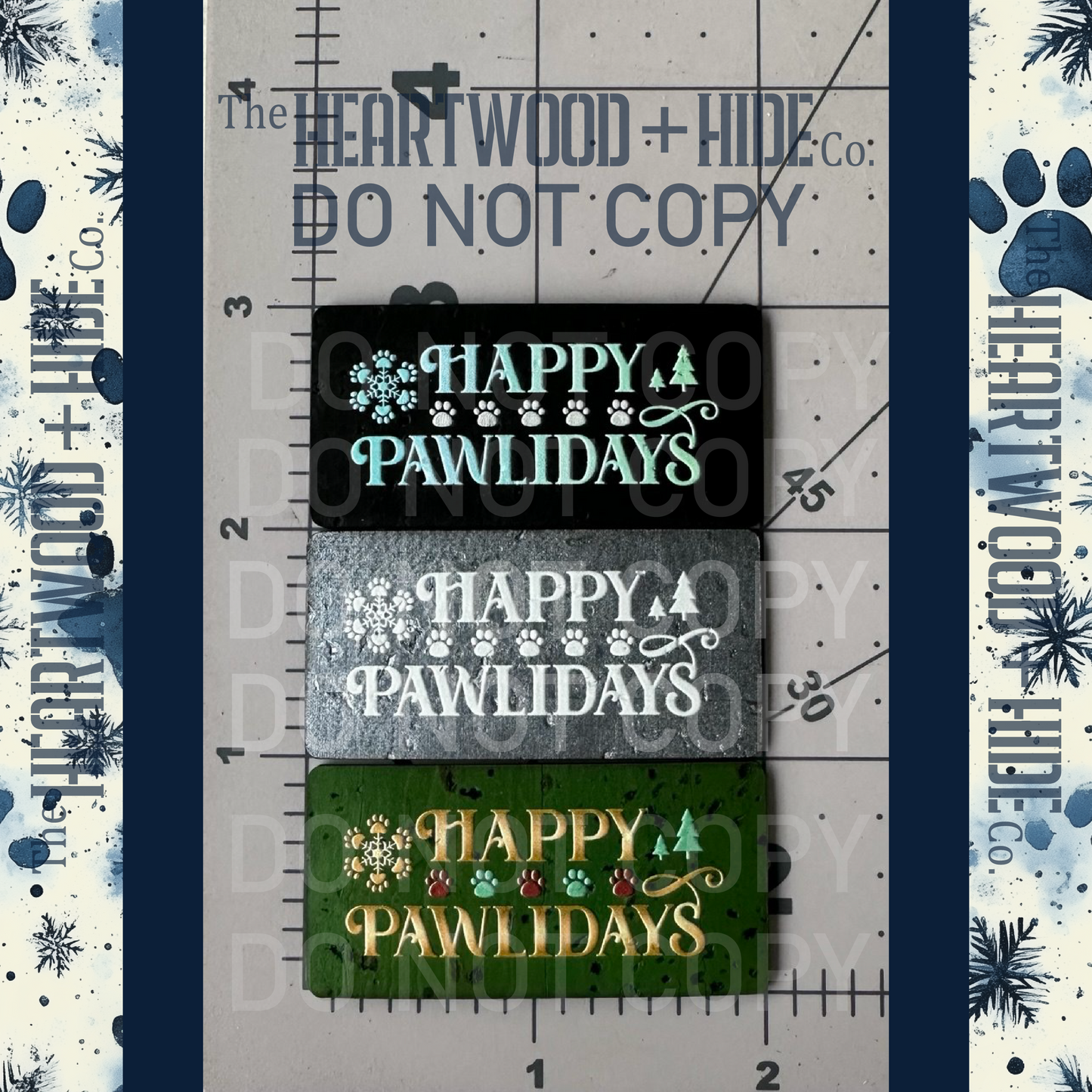 "Happy Pawlidays" Color Printed Cork Tags (6 Pack)