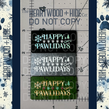 Load image into Gallery viewer, &quot;Happy Pawlidays&quot; Color Printed Cork Tags (6 Pack)
