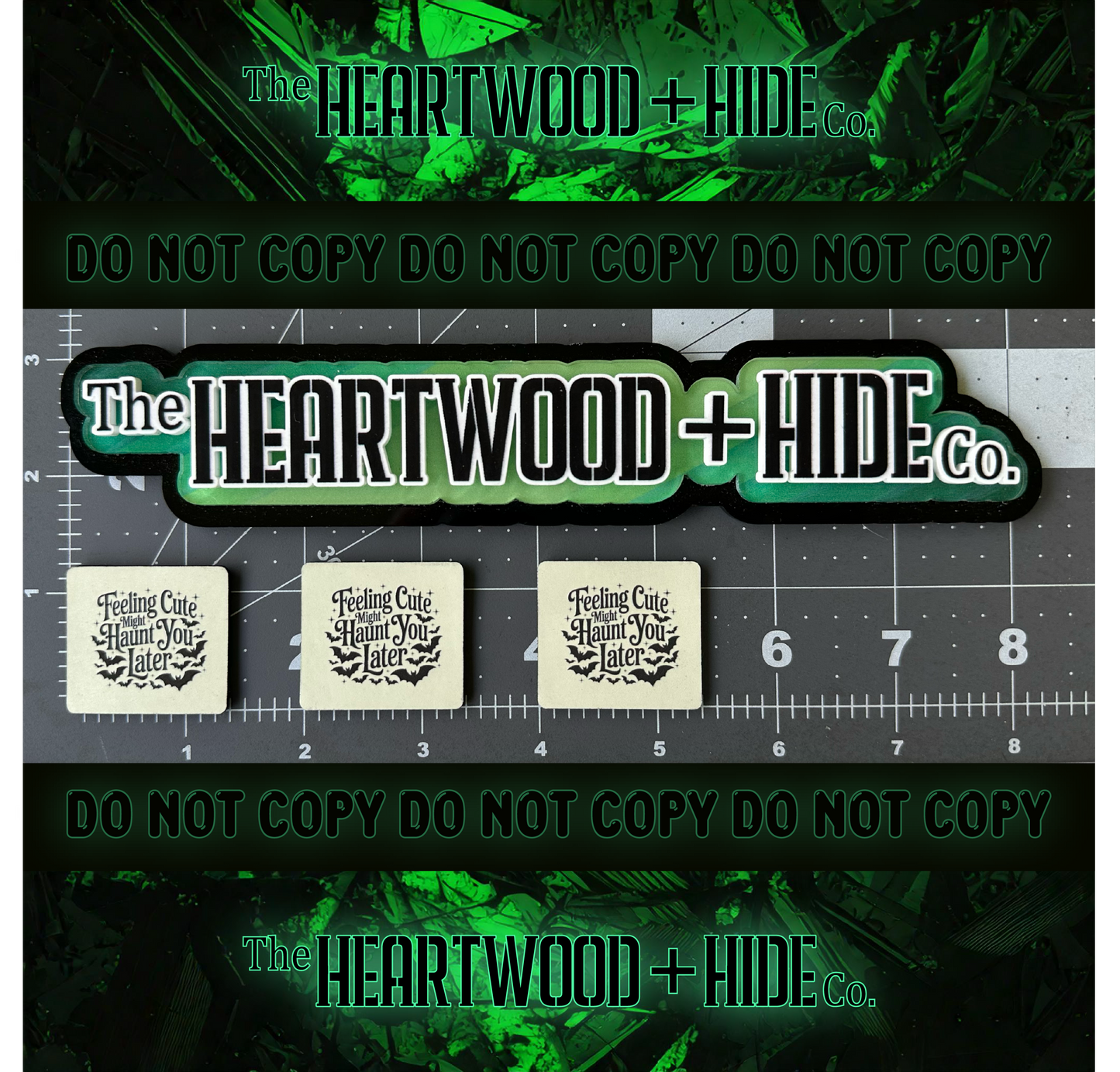 "Haunt You Later" 3-Pack - Color Printed Glow-In-The-Dark Luxe Faux Leather Tags