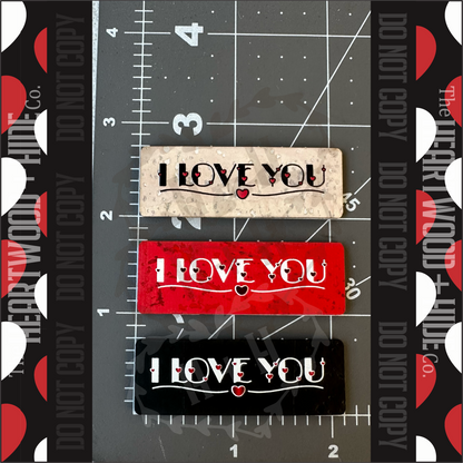 "I Love You" 3-pack - Color Printed Cork Tags