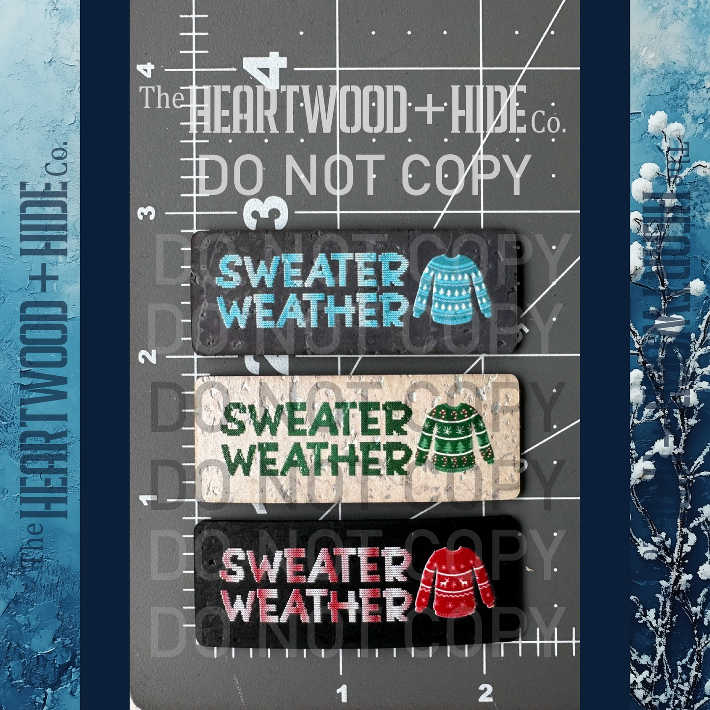 "Sweater Weather" Color Printed Cork Tags (6 Pack)