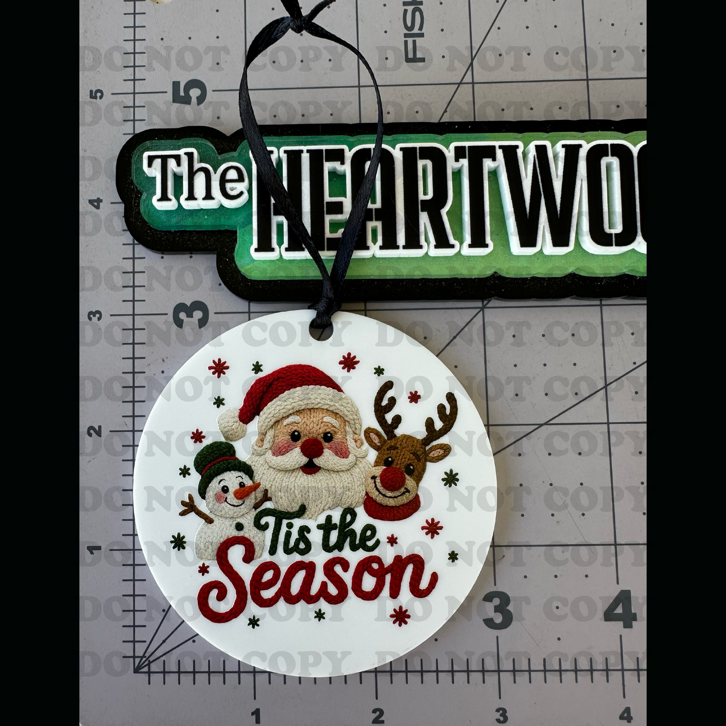 Color Printed Acrylic Ornament - Tis The Season - Matte White Acrylic