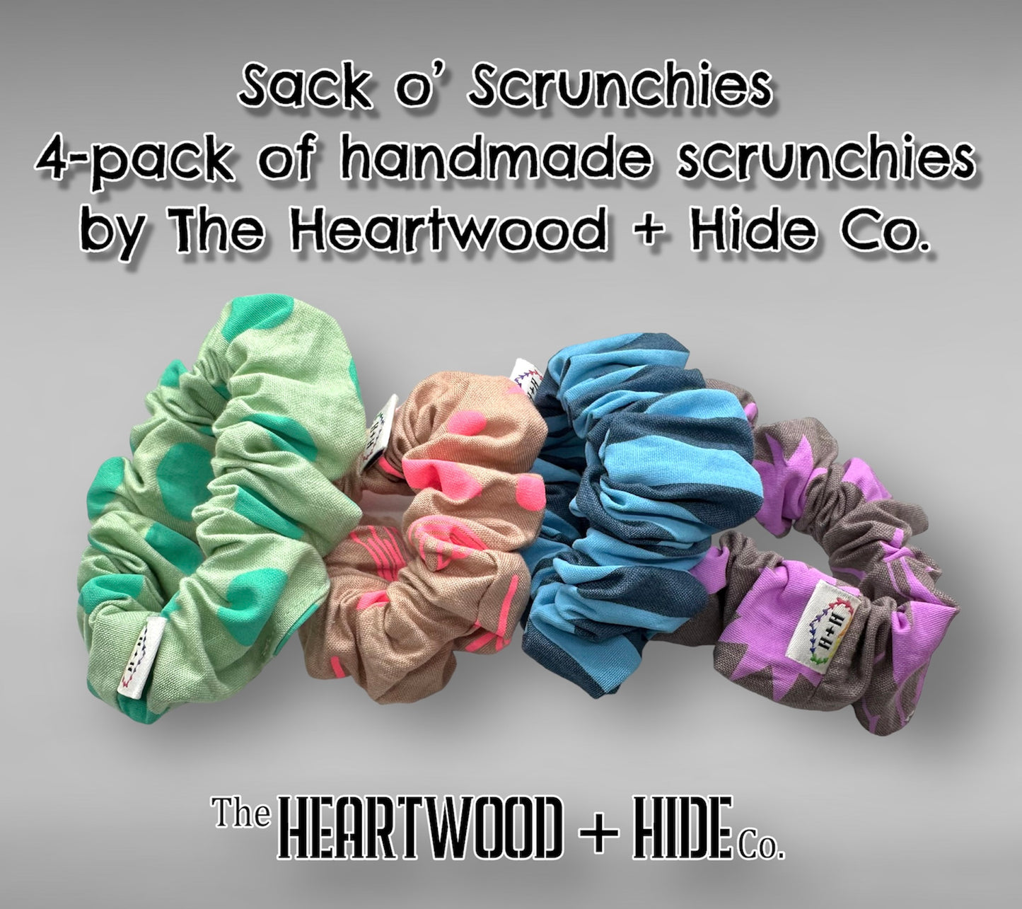 Handmade Sack o’Scrunchies (4-pack)