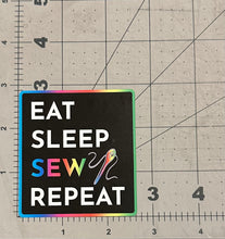 Load image into Gallery viewer, &quot;EAT. SLEEP. SEW. REPEAT.&quot; - Repositionable Vinyl Decal (Sticker)
