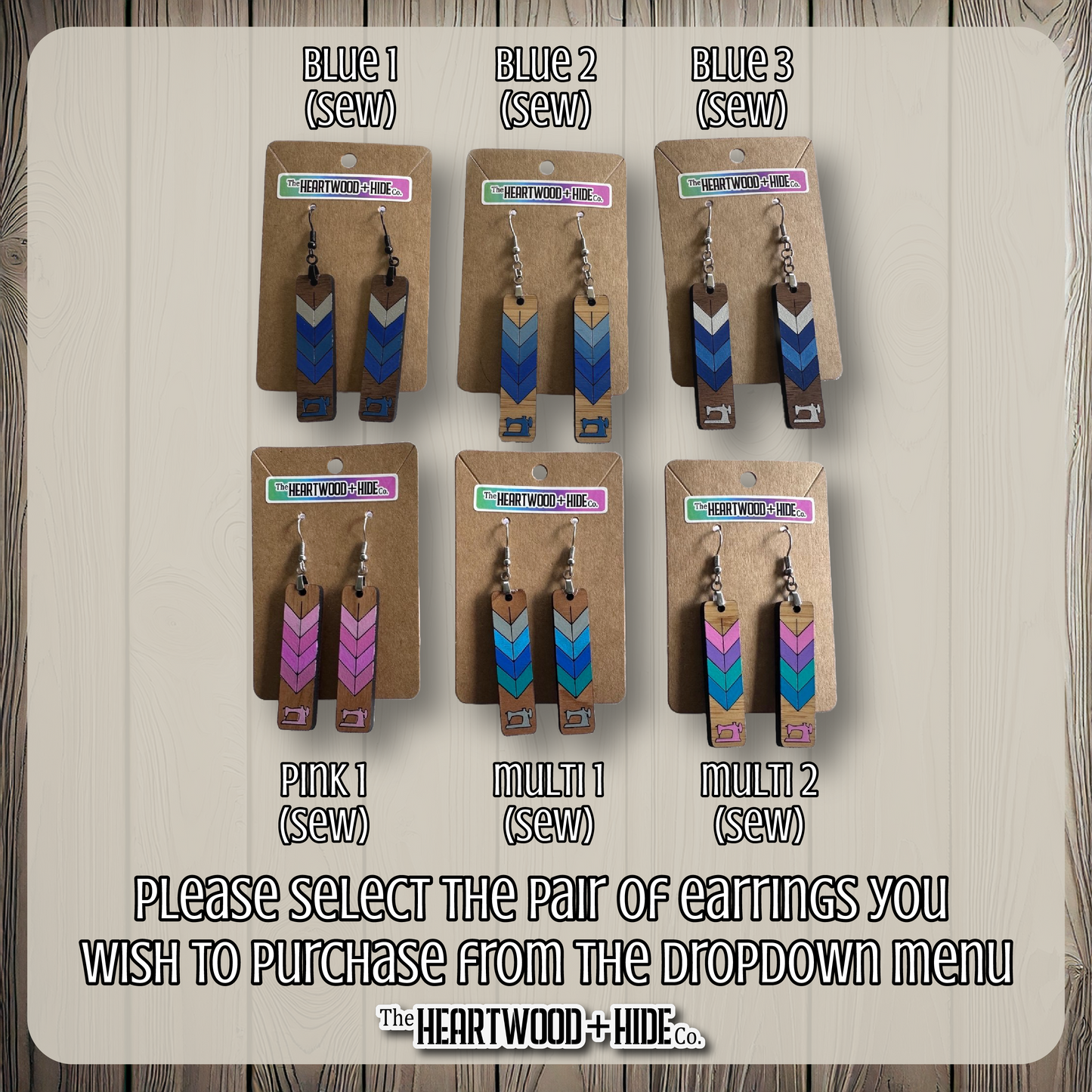 Hand Painted Wooden Earrings - Assorted Colorways 2