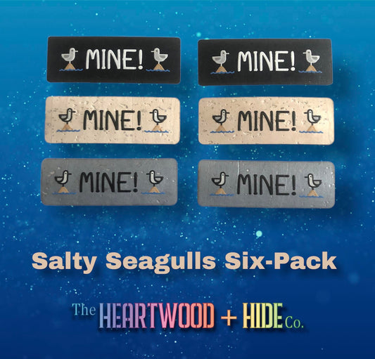 "MINE" Color Printed Cork Tags (6 Pack)