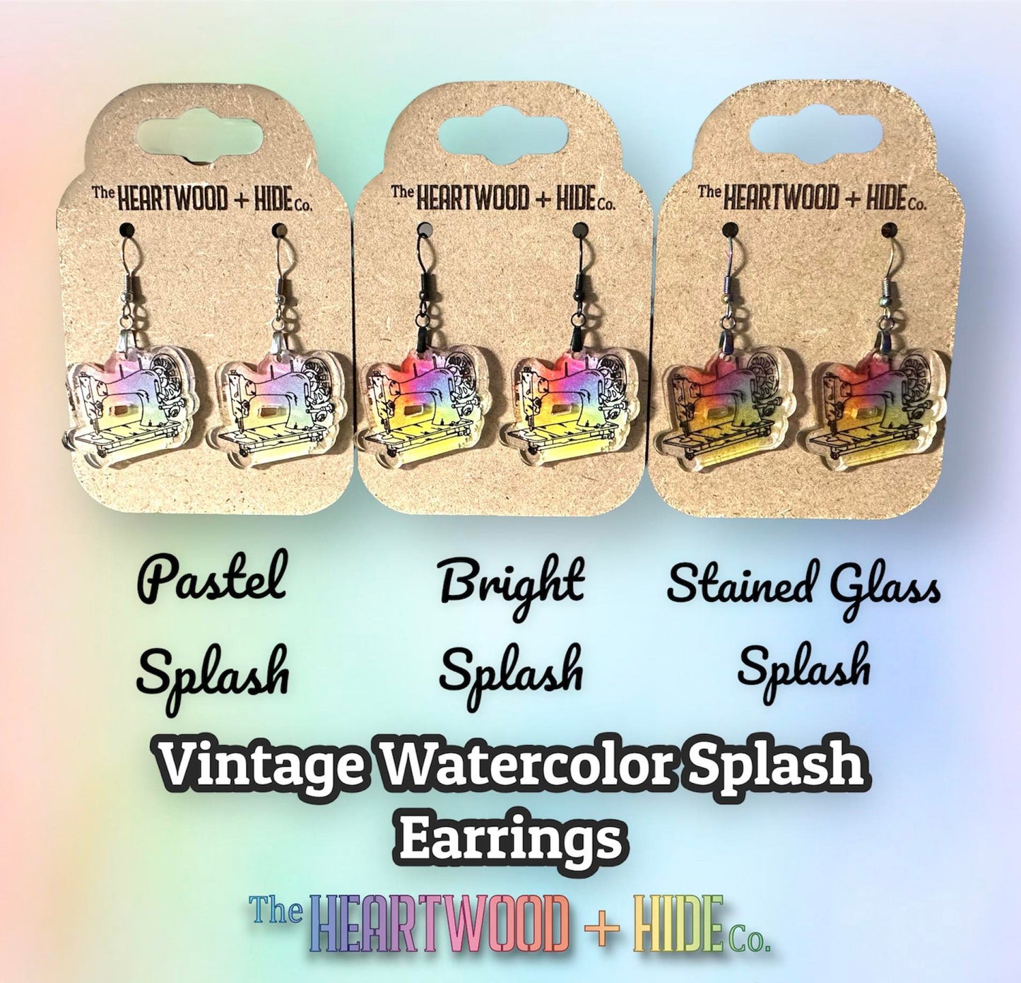 Vintage Watercolor Splash Earrings