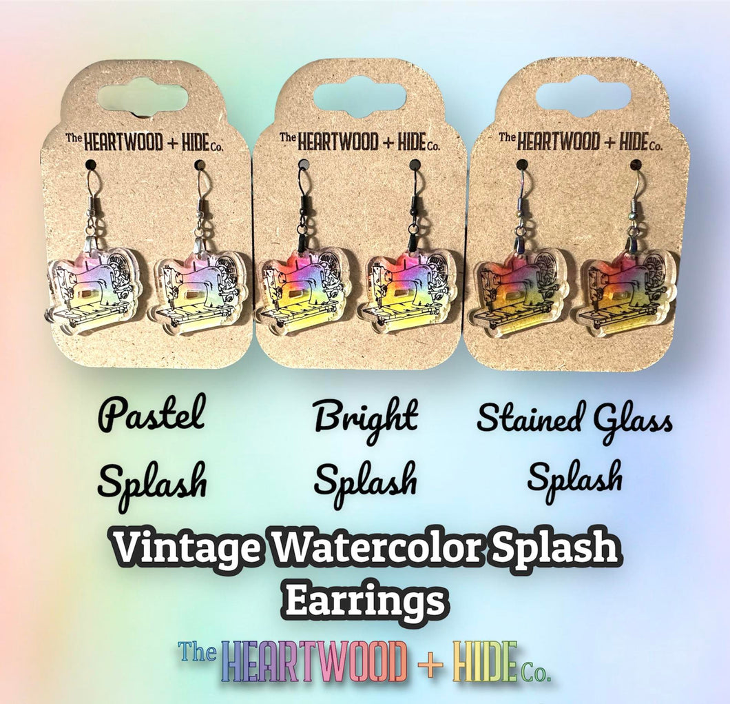 Vintage Watercolor Splash Earrings