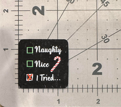 "...I Tried" Color Printed Cork & Faux Leather Tags (5 Pack)
