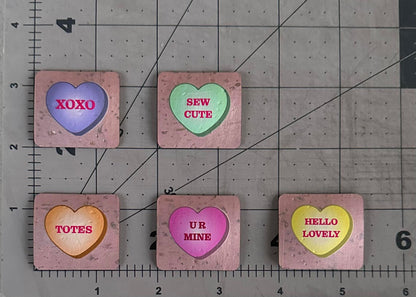 Convo Hearts Color Printed Rose Gold Pearl Cork Tag 5-Pack