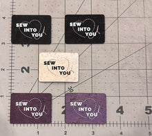 Load image into Gallery viewer, &quot;Sew Into You&quot; Color Printed Cork Tags 5-Pack
