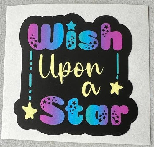 Wish Upon A Star (Repositionable Vinyl Decal Sticker)