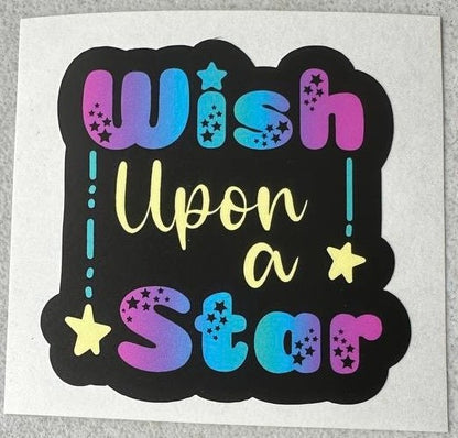 Wish Upon A Star (Repositionable Vinyl Decal Sticker)