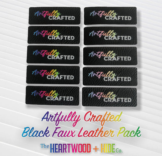 "Artfully Crafted" Rainbow - Black Faux Leather (10 Pack)