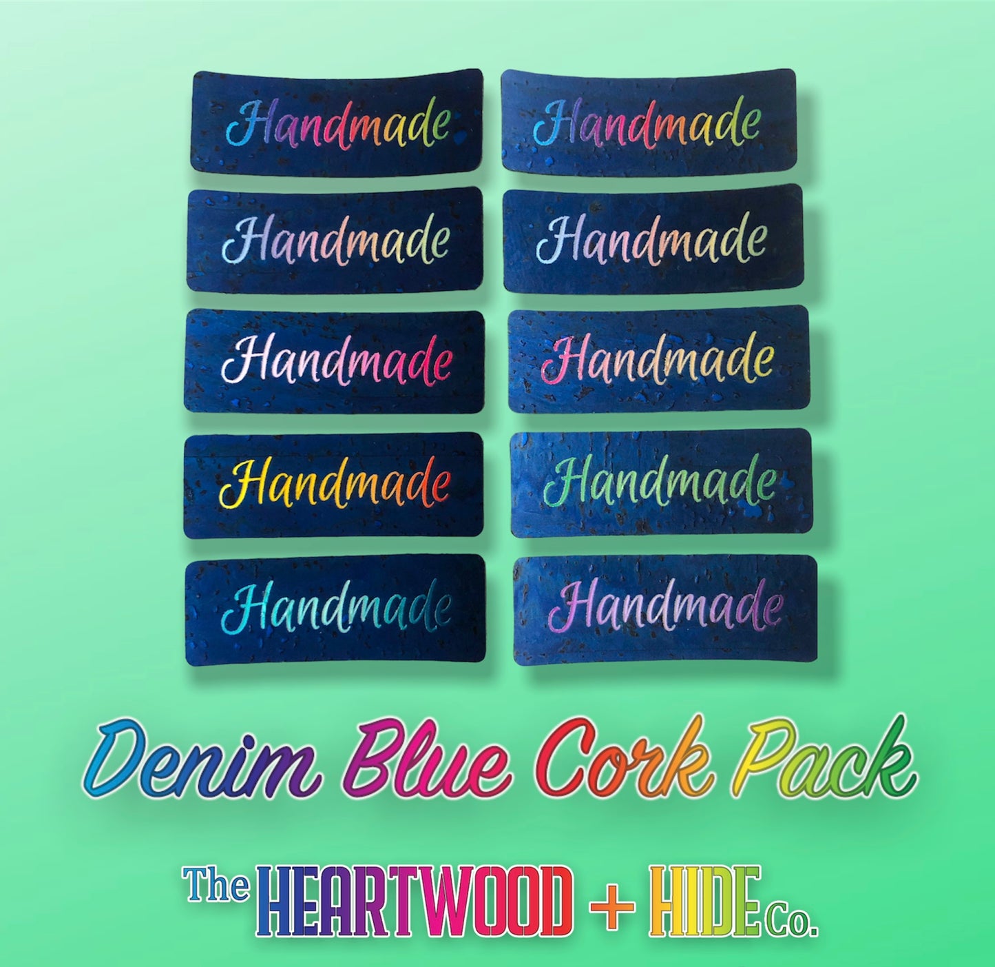 "Handmade" Radiant Gradient - Denim Blue Cork (10 Pack)