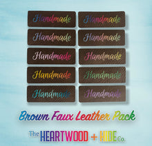 Load image into Gallery viewer, &quot;Handmade&quot; Radiant Gradient - Brown Faux Leather (10 Pack)
