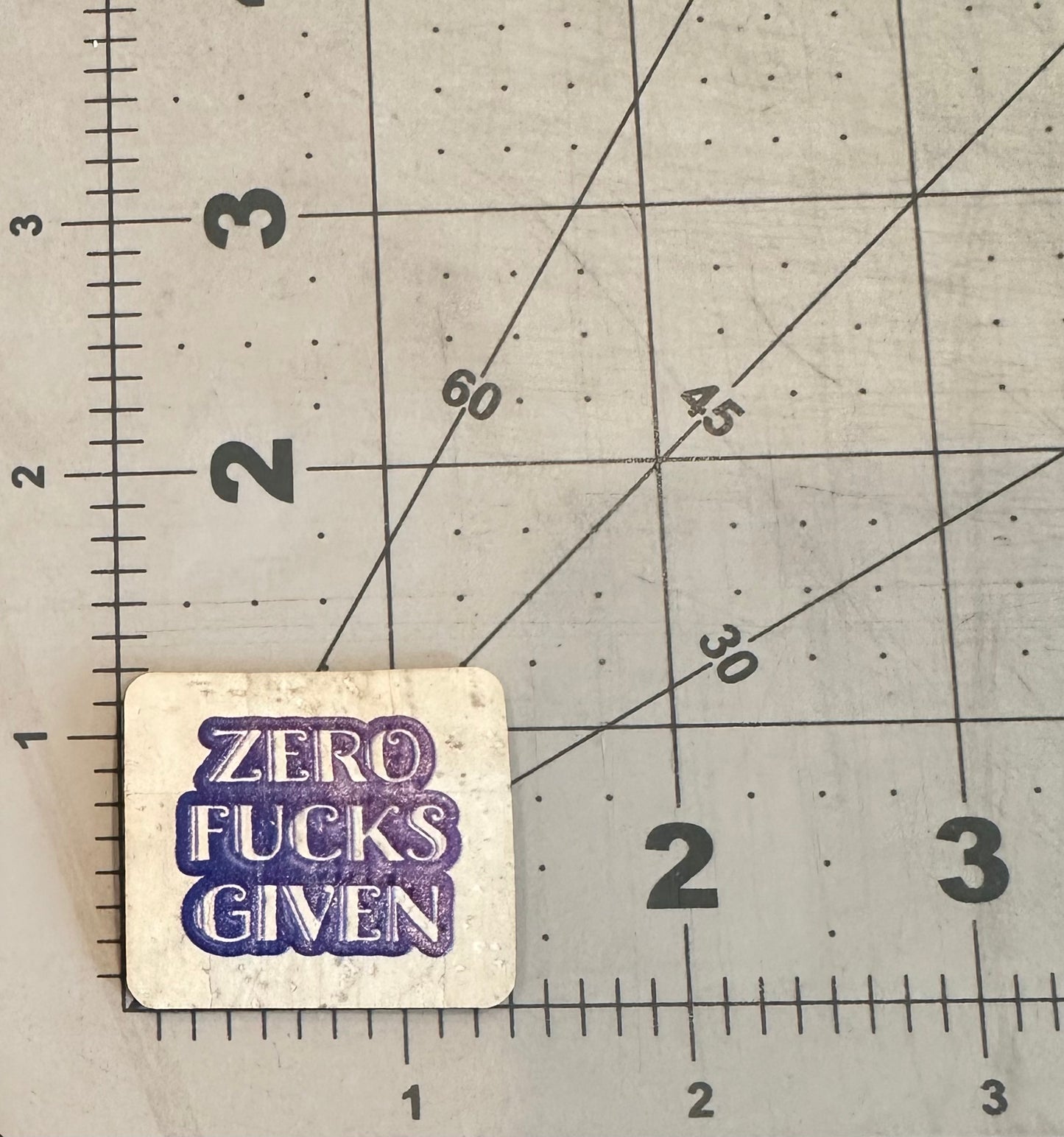 "ZFG" Color Printed Cork Tags + Coordinating Vinyl Sticker - "Blurple"