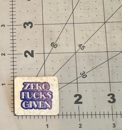 "ZFG" Color Printed Cork Tags + Coordinating Vinyl Sticker - "Blurple"