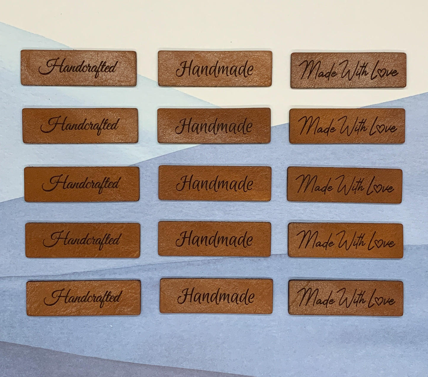 Make.Craft.Love Engraved Light Brown Leather Tags