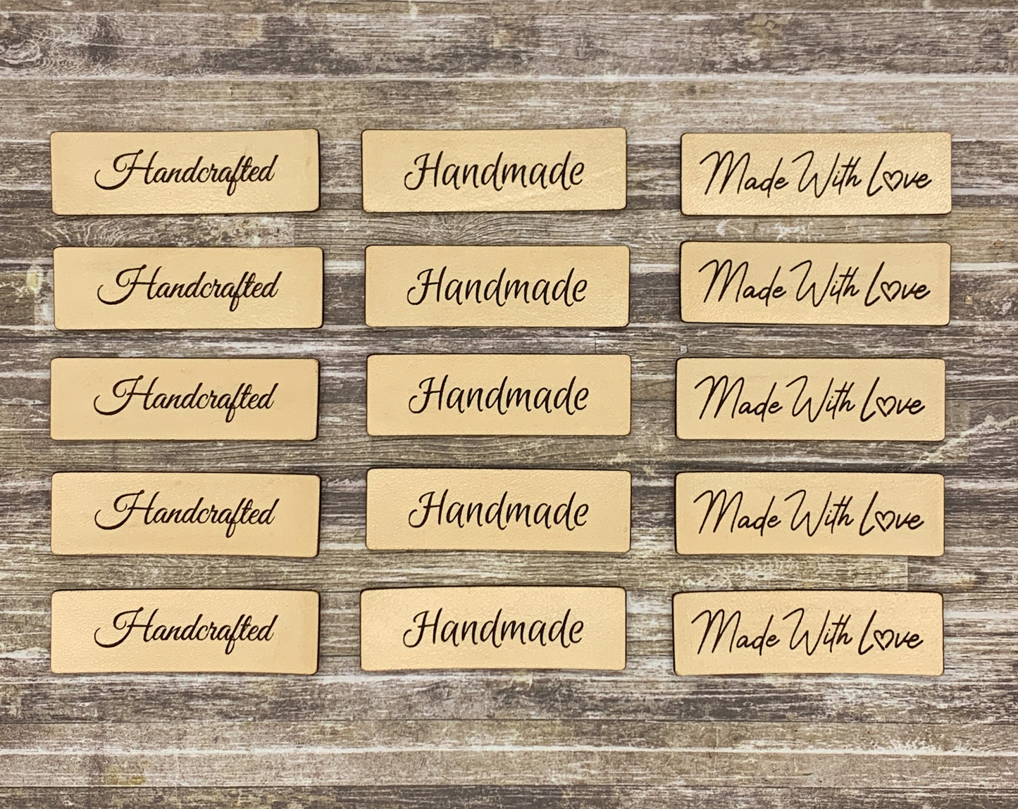 Make.Craft.Love Engraved Natural Leather Tags