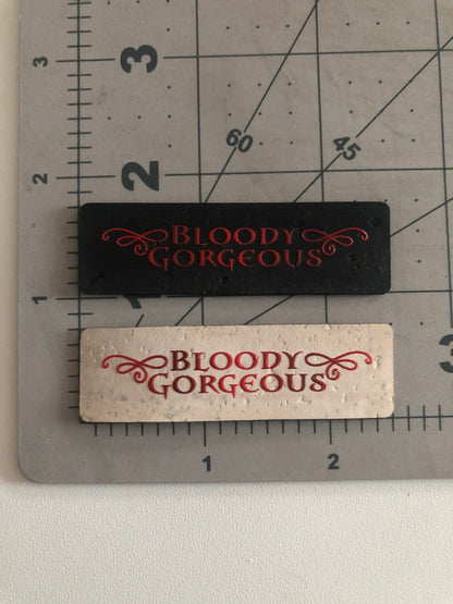 "Bloody Gorgeous" Color Printed Cork Tags (8 Pack)