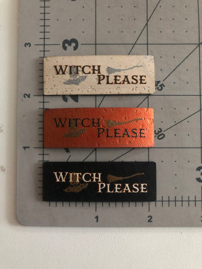 "Witch Please" Color Printed Cork Tags (6 Pack)