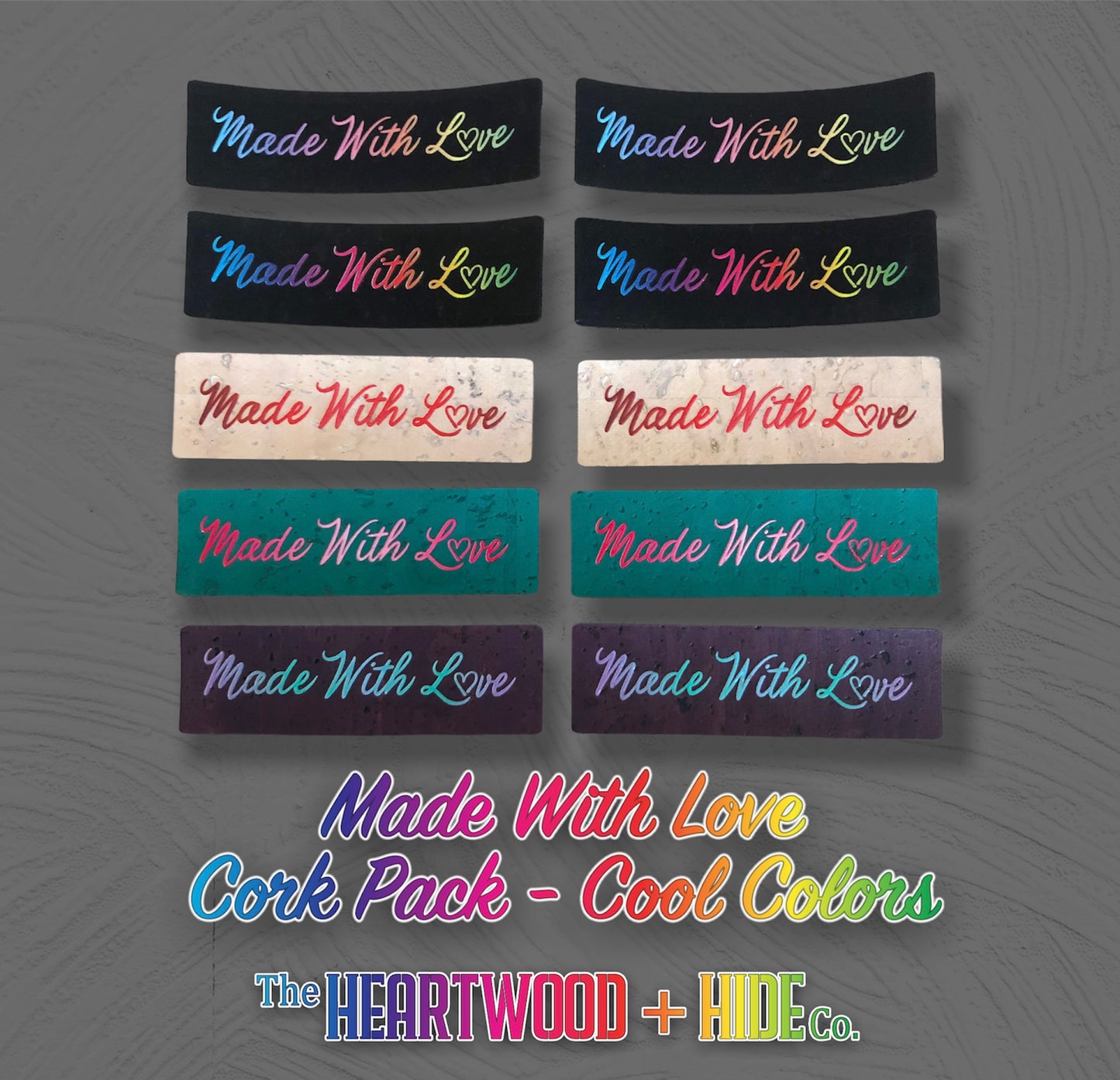 "Made With Love" Radiant Gradient- Cork (10 Pack)