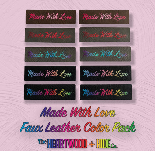 "Made With Love" Radiant Gradient- Faux Leather (10 Pack)