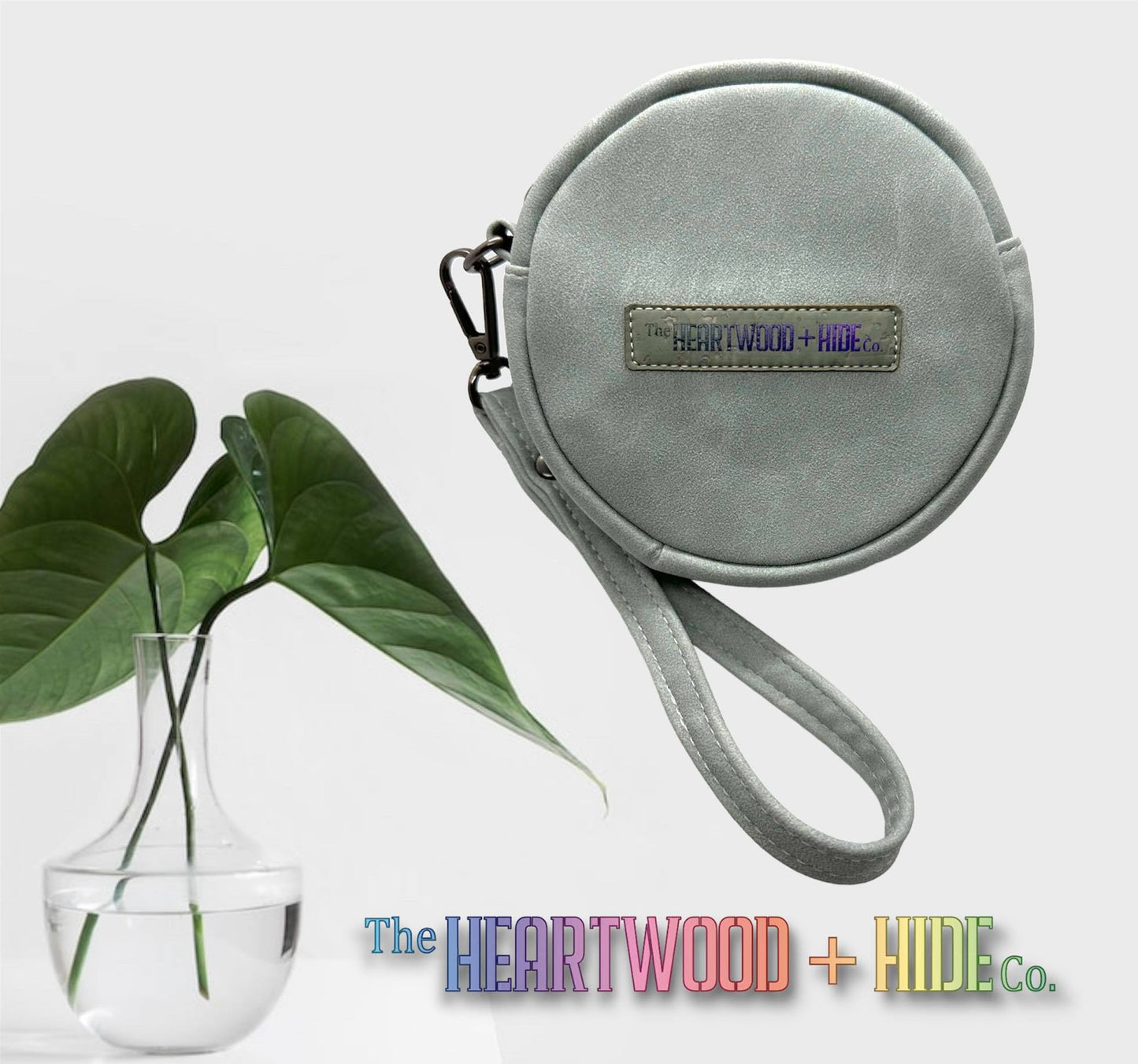 Handmade Wristlet - Sea Salt Faux Suede