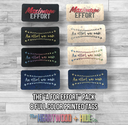 The "A for Effort" Cork Tag 8 Pack