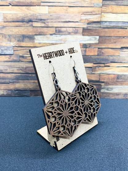 Walnut Kaleidoscope Dangle Earrings